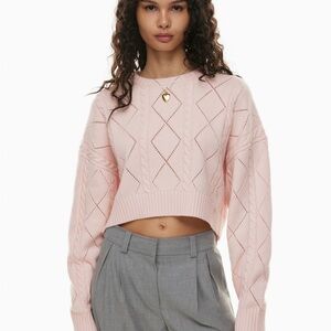Sunday Best Light Pink Cable Knit Sweater